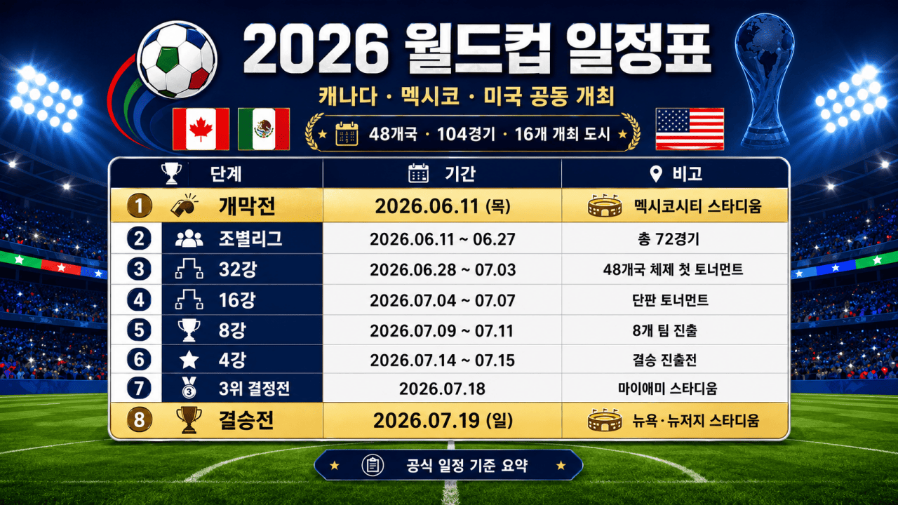 2026 월드컵 일정표